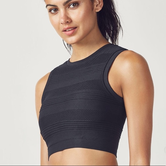 Fabletics Tops - Fabletics Black Sports Bra Cropped Top